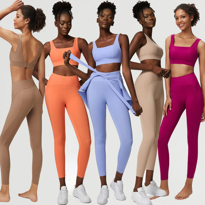 European and American yoga suits for women nude fitness suits