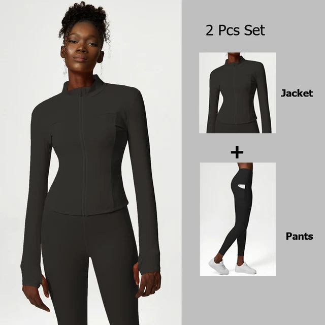 Large size fitness suit for women's quick drying exercise set